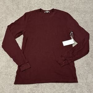 Cotton Citizen Men Small Classic Crew Neck Long Sleeve T-Shirt Burgundy Red NWT